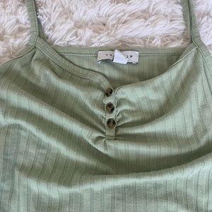 TopShop Green Crop Tank Top